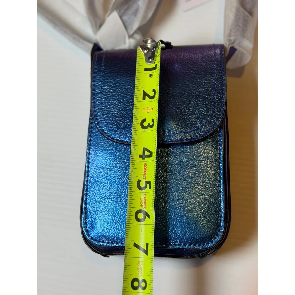 Aimee Kestenberg Phone Crossbody Blue Midnight Metallic Leather Davie Bag OS